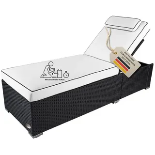 RS Trade Verona High Sonnenliege 200 x 70 x 12 cm Schwarz