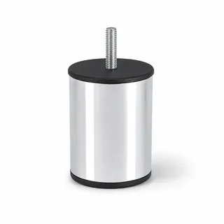 MS Beschläge Möbelfuß Einschraub- Möbelstütze 80mm - Möbelstempel Ø 60mm, (1-St), Sofafuß Chrom glänzend mit M8 Gewindeschraube silberfarben