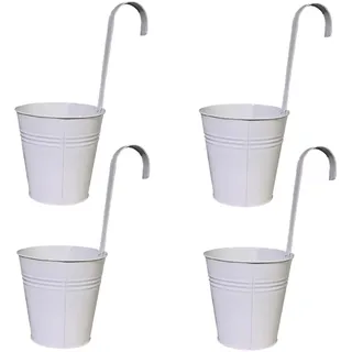 Geschenkestadl Hängetöpfe Ø 14 cm Übertopf Blumentopf 4 Stück (Weiss)