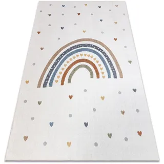 RugsX Teppich, Bono 8302 Regenbogen, Herzen Creme/braun Multicolour 200x290 cm,