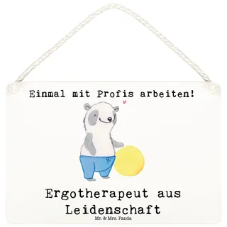 Mr. & Mrs. Panda holzbild Ergotherapeut Leidenschaft DIN A6 - Geschenk, Lustig, Spruch, Holzschild, wandhänger, Witzig, Ausbildung, Wandschild, Schild, Türschild, Beruf
