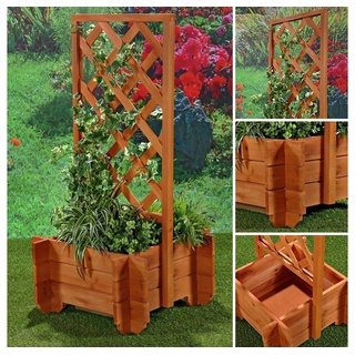 Feel2Home Rankgitter Rosenbogen Pflanzkübel Pergola Spalier Rankhilfe Blumenkübel Torbogen braun