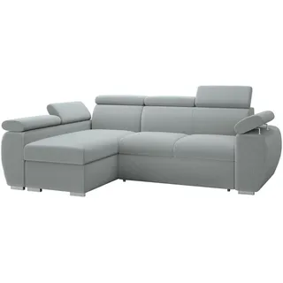 Mirjan24 Eckcouch Textil mit Bettkasten und Schlaffunktion 3-Sitzer Grau