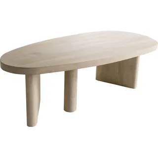 DELIFE Wohnzimmertisch Wido Mango White Wash 110x50 cm Couchtisch