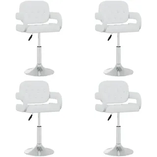 vidaXL Esszimmerstuhl Drehbar Kunstleder weiß 4er Set