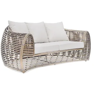 Moderne PALAWAN 2-Sitzer Outdoor Garnitur Gartensofa Couch Sofa - Grau