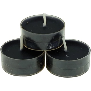 nk Candles 20 dänische Teelichter farbig durchgefärbt ohne Duft (schwarz)