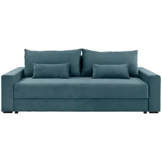 Carryhome Schlafsofa, Türkis, Kunststoff, 2-Sitzer, Füllung: Schaumstoff, Silikon,Schaumstoff, Silikon, 233x92x108 cm, Liegefunktion, Rücken echt, haustierfreundlicher Bezug, Wohnzimmer, Sofas & Couches, Schlafsofas, Schlafsofas mit Bettkasten