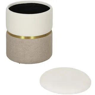 Homcom Sitzhocker mit Stauraum Kunststoff 36 x 44 x 36 cm Cremeweiß