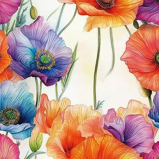 ICYEHAO Selbstklebende Tapete Bunt Blumen, 44 x 300 cm Orange Lila Blumentapete Bunt Klebefolie Blumen Blätter Pflanzen Möbelfolie Selbstklebend für Badezimmer Wohnzimmer Schlafzimmer Küche