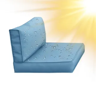 SYLC Draußen Bezüge Für Gartenpolster Wasserabweisende Rattan Sitzkissenbezug Mit Reißverschluss Terrasse Auflagen überwürfe Hussen Für L-Form/Ecke (1 Stück 65×33×10 cm,Blue)
