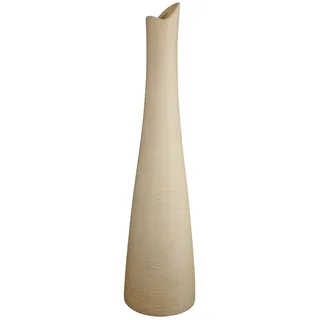 GILDE Dekovase BOLOGNA Vase - creme - Keramik - H. 41cm x D. 10cm- Deko - Blumenvase (1 Stück), Schmale Kegelvase - Blumenvase für Tischdeko und Deko Vasen