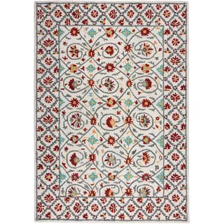KADIMA DESIGN Orient Wollteppich 160 x 230 cm Rot/Blau