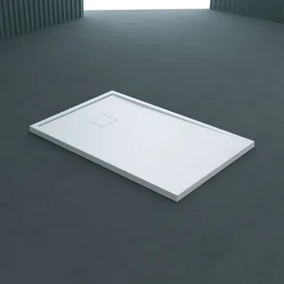 doporro Duschtasse Duschwanne 90x120x4 Flach Mineralgusswanne Weiß Wärmespeichernde Eigenschaften Auch Für Ebenerdige Dusche Geeignet Geoma08 - Doporro