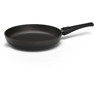 Hoffmann STONIQ Bratpfanne PFAS-frei 24 cm Induktionspfanne Aluminium Handguss Made in Germany Antihaftbeschichtung Mineralisch Abnehmbarer Stiel Backofengeeignet (Ohne Glasdeckel, 24 cm)