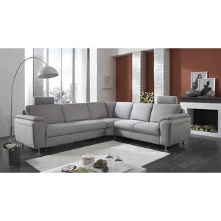 Ecksofa Wohnlandschaft Eckcouch Sofa Orbit Microfaser alu grau Federkern
