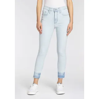 Skinny-fit-Jeans LEVI'S "721 High rise skinny" Gr. 27, Länge 32, blau (made with love) Damen Jeans Röhrenjeans mit Schlitz am Saum