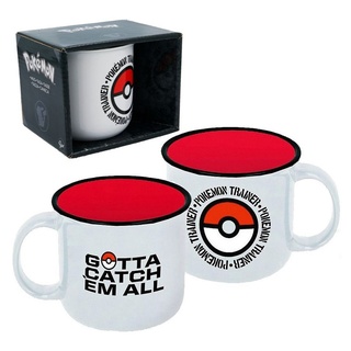 POKÉMON Kindergeschirr-Set »Keramik Tasse Pokemon Trainer Pokémon 400 ml Henkel-Becher in Geschenkbox«, Keramik bunt