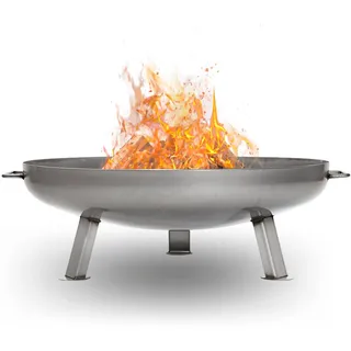 Czaja Feuerschalen® Edelstahl Feuerschale Bonn Ø 80 cm - mit Wasserablaufbohrung - aus rostfreiem, hitzebeständigem Edelstahl, Rostfreie Feuerschale für den Garten und Terrasse
