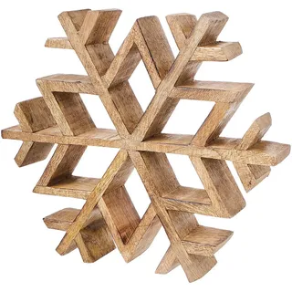 Butlers Deko-Schneeflocke, Braun, Holz, 20x3.5x20 cm, Dekoration, Weihnachtsdekoration