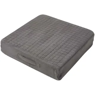 Homescapes Sitzkissen grau, Sesselkissen/Sitzerhöhung orthopädischer Schaumstoff mit Velours-Bezug