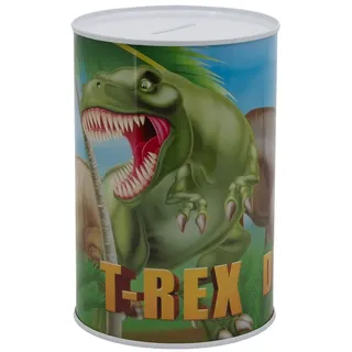Stor Spardose Dinosaurier Dinos T-Rex Kinder XL Spardose aus Weißblech 1000 ml bunt
