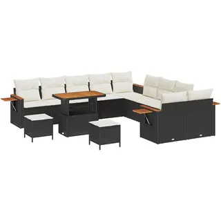 vidaXL Garten-Sofa-Set 13-tlg. schwarz
