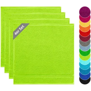 Lashuma Küchenhandtücher 50x50, Frottee Trockentücher 4er Set Apfel | 450 gsm Frottee aus 100% Baumwolle für Küche als Händehandtuch