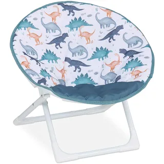 Relaxdays Kindersessel Moonchair Dino 47 x 50 x 48 cm Kunststoff Metall bunt