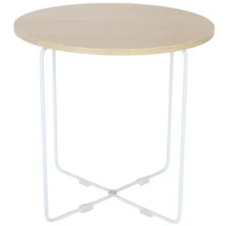 Relaxdays Beistelltisch rund Ø 40 x 40 cm Braun/Weiß