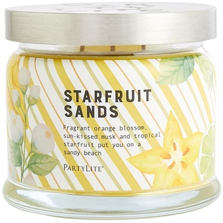 Duftkerze mit 3 Dochten, Orangenblüte und Karambole, tropisch, Partylite – Starfruit Sands
