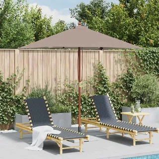 Sonnenschirm Mit Holz-mast 150x200 Cm Taupe Vidaxl