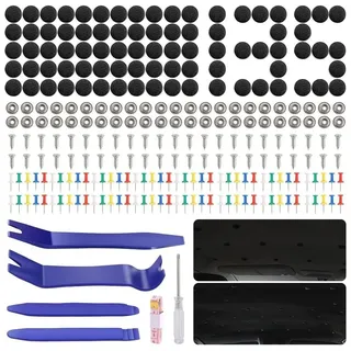 Auto Dachhimmel Reparatur Set,135 Stück Auto Himmel Reparaturset,Auto Himmel Befestigung, Auto Reparatur Nieten Set,Universal Auto Dach Nieten,Autohimmel Reparieren für Alle Autos (Schwarz)