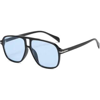 Long Keeper Retro Pilot Sonnenbrille Pilotenbrille Herren Damen Vintage Sonnenbrille Piloten 70er Klassisch Eckige Pilot Brille mit UV400 Schutz, 56MM - Einheitsgröße