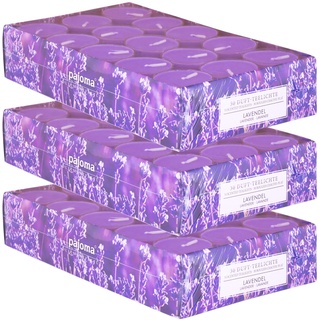 pajoma Duftteelicht Lavendel, 90 Stück (3 x 30er Pack) in Verschiedenen Düften erhältlich