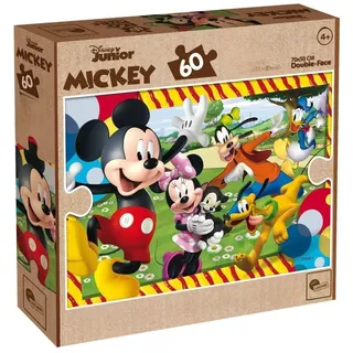 Lisciani - Disney Micky Maus - MaxiFloor Bodenpuzzle 60 Teile - ab 4 Jahren | Kinderpuzzle Micky doppelseitig - Schwarz-Weiß-Motiv zum Ausmalen - Puzzeln und Malen kombiniert - Für Zuhause und Kita
