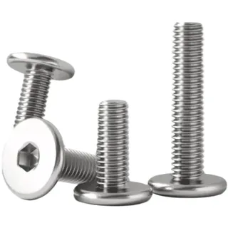 LPANBTGU M2 M2.5 M3 M4 M5 M6 M8 A2 304 Edelstahl Sechskant Innensechskant Ultradünne superflache Waferkopf-Computerschraube Autoschraube(6mm,M2 x 50Pieces)