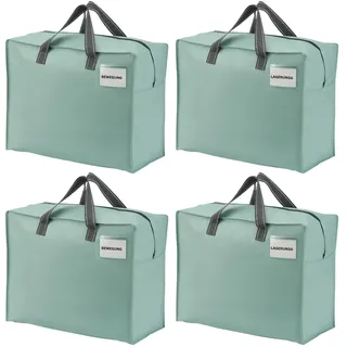 VENO 4 Stück Aufbewahrungstasche und geeignet für Umzug, Aufbewahrungsboxen, Kleideraufbewahrung, Unterbett Aufbewahrungsbox, Reisetasche (S Hellgrün,4er-Set)