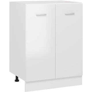 ZEYUAN Unterschrank Hochglanz-Weiß 60x46x81,5 cm Spanplatte Küchenschrank, Küchenunterschrank, Unterschrank Küche, Küchenmöbel, Miniküche, Spülschrank