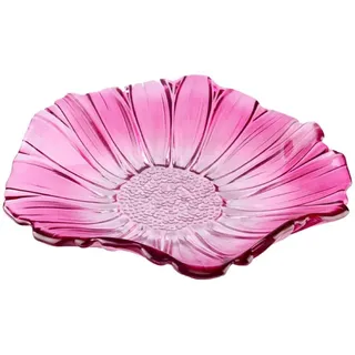 Glas Obstschale, Moderner Große Schale, Essen Tablett Als Dekorativer Hingucker Für Mehr Platz Auf Der Arbeitsplatte, ø 30cm X 7.5cm,Pink
