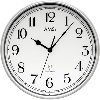 AMS Funkwanduhr 37 silberfarben