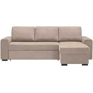 Xora Ecksofa, Beige, Textil, 3-Sitzer, seitenverkehrt montierbar, L-Form, 245x160 cm, Stoffauswahl, Schlafen auf Sitzhöhe, Hocker erhältlich, Rücken echt, Wohnzimmer, Sofas & Couches, Wohnlandschaften, Ecksofas