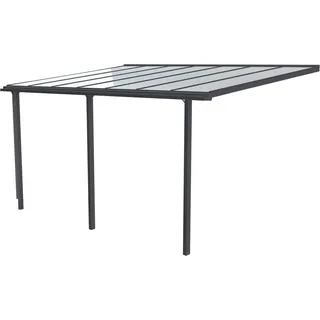 BECKMANN Terrassendach BECKMANN "TREND Gr. 3", grau (anthrazit), B:435cm T:250cm, Aluminium, Kunststoff, Terrassenüberdachungen