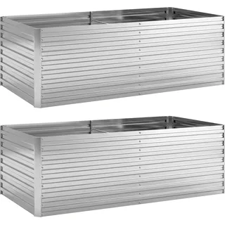 Outsunny Hochbeet 180 x 90 x 60 cm Silber