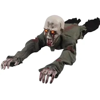 Gonetre Elektrischer Halloween Zombie Deko Haustür Gruselige Halloween Deko Garten Outdoor Indoor, sprachgesteuert kriecht schwankt Macht furchterregende Geräusche leuchtende Augen