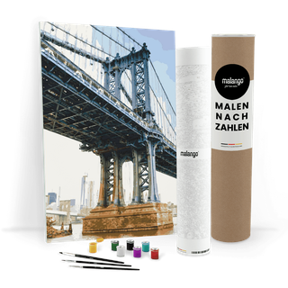 malango Malen nach Zahlen - New York Manhatten Bridge - 60 x 40 cm - ohne Rahmen