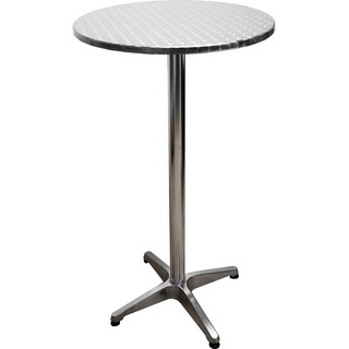 Lomadox Gartentisch GARDA-120, Stehtisch aus Metall, Tischplatte klappbar silberfarben