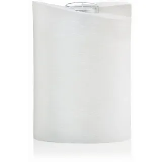 INNA-Glas Formkerze Ellipse NYLA, Perlmuttoberfläche, Teelichteinsatz, weiß, 18cm, Ø13cm weiß