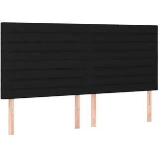 vidaXL Kopfteil Schwarz 180 x 5 x 118/128 cm Stoff