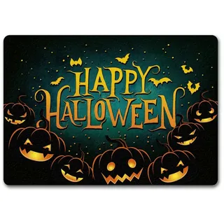 speecheese Fußmatte Happy Halloween Fußmatte randlos mit Kürbis Motiv Türmatte